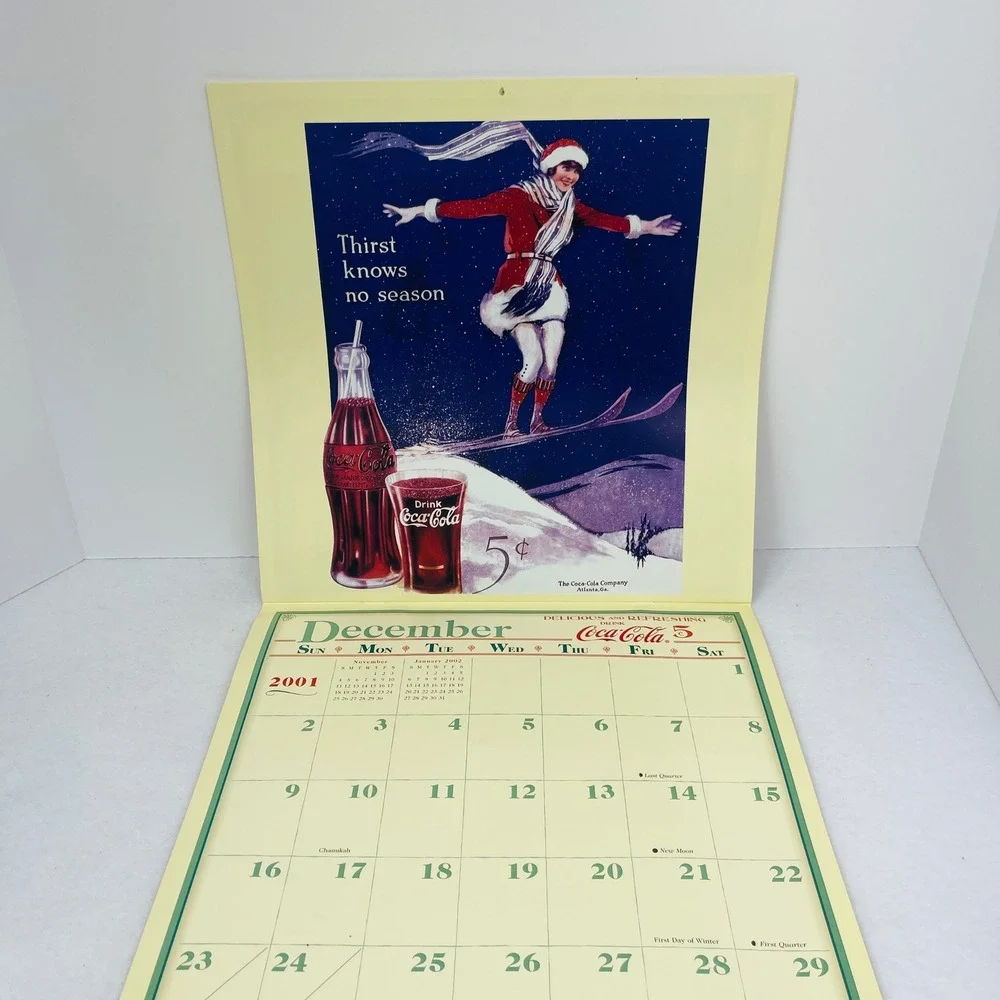 Coca-Cola Calendar 2001 Vintage Art Archives AMCAL Collectible Advertising Red